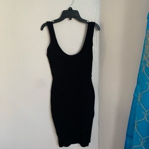 Pretty little thing black ribbed bodycon dress